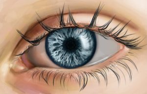 digital painting of a close up of a blue eye